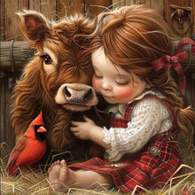 Load image into Gallery viewer, Yak Cardinal Girl 30*30CM(Canvas) Full Round Drill Diamond Painting