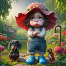 Load image into Gallery viewer, Dachshund Girl 30*30CM(Canvas) Full Round Drill Diamond Painting