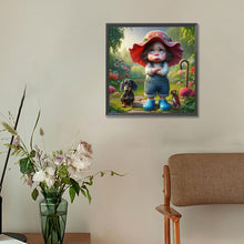 Load image into Gallery viewer, Dachshund Girl 30*30CM(Canvas) Full Round Drill Diamond Painting