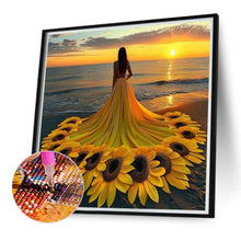 Load image into Gallery viewer, Sunflower Skirt Girl 40*40CM(Canvas) Full Round Drill Diamond Painting