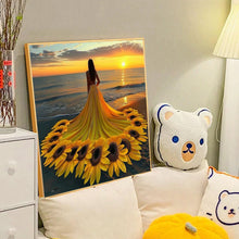 Load image into Gallery viewer, Sunflower Skirt Girl 40*40CM(Canvas) Full Round Drill Diamond Painting