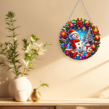 Load image into Gallery viewer, Christmas Xmas Snowman 2D Flat DIY Diamond Painting Art Pendant Wall Door Decoration