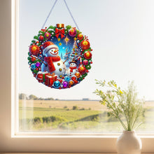 Load image into Gallery viewer, Christmas Xmas Snowman 2D Flat DIY Diamond Painting Art Pendant Wall Door Decoration