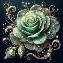 Load image into Gallery viewer, Green Rose 40*40CM(Canvas) Full Round Drill Diamond Painting