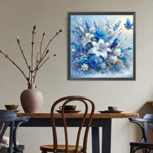 Load image into Gallery viewer, Blue Flowers And Birds 40*40CM(Canvas) Full Round Drill Diamond Painting