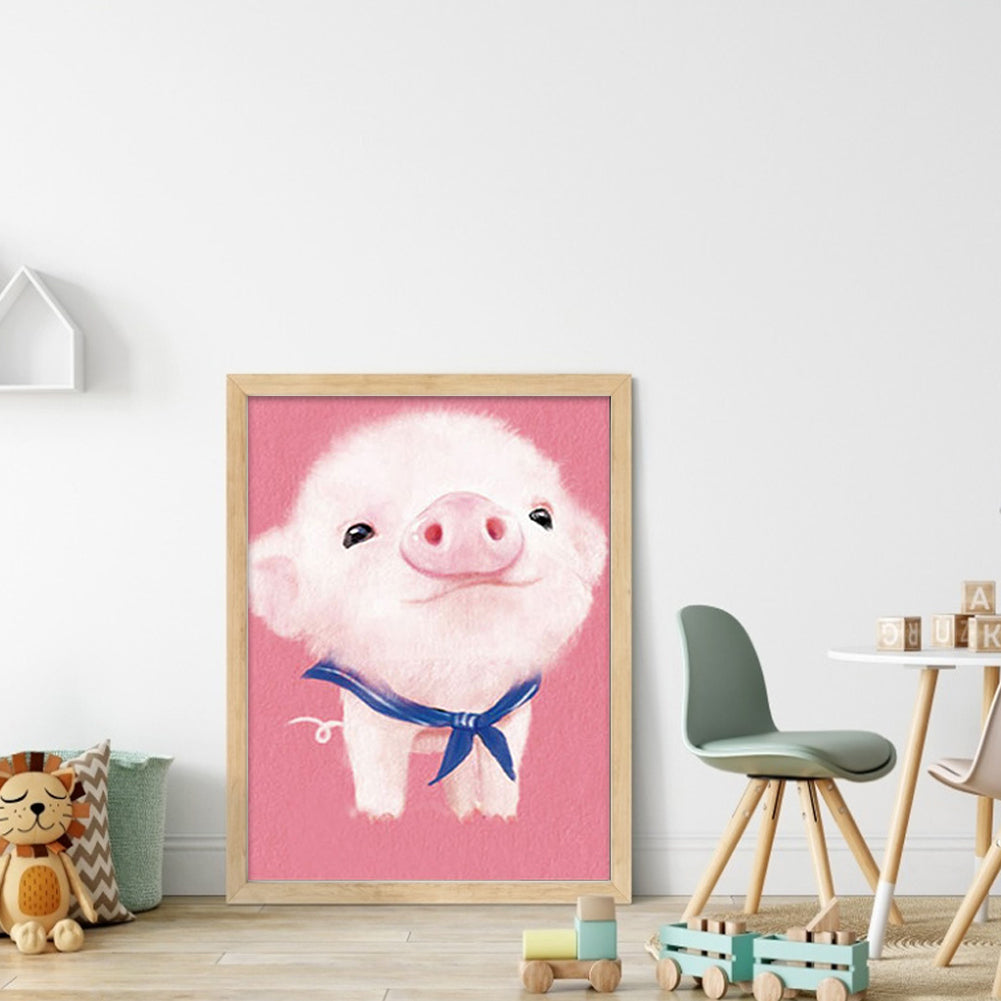 Cute Piglet - Full 9CT Stamped Cross Stitch - Bead Embroidery 20x28CM/7.87x11.02in