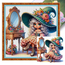 Load image into Gallery viewer, Yishu - Witch At The Dressing Table - 40*40CM 11CT 3 Stamped Cross Stitch