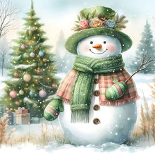 Load image into Gallery viewer, Christmas Snowman 30*30CM(Canvas) Full Round Drill Diamond Painting