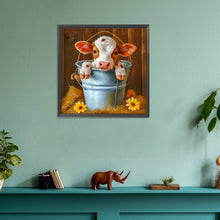 Load image into Gallery viewer, Bucket Cow 30*30CM(Canvas) Full Round Drill Diamond Painting