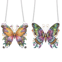 Load image into Gallery viewer, 2pcs Butterfly 2D Flat DIY Diamond Art Pendant Wall Decor for Home & Windows
