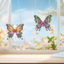 Load image into Gallery viewer, 2pcs Butterfly 2D Flat DIY Diamond Art Pendant Wall Decor for Home & Windows