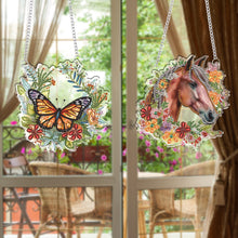 Load image into Gallery viewer, 2pcs Butterfly Horse 2D Flat DIY Diamond Art Pendant Wall Decor for Home
