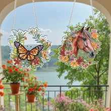 Load image into Gallery viewer, 2pcs Butterfly Horse 2D Flat DIY Diamond Art Pendant Wall Decor for Home
