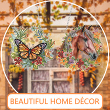Load image into Gallery viewer, 2pcs Butterfly Horse 2D Flat DIY Diamond Art Pendant Wall Decor for Home