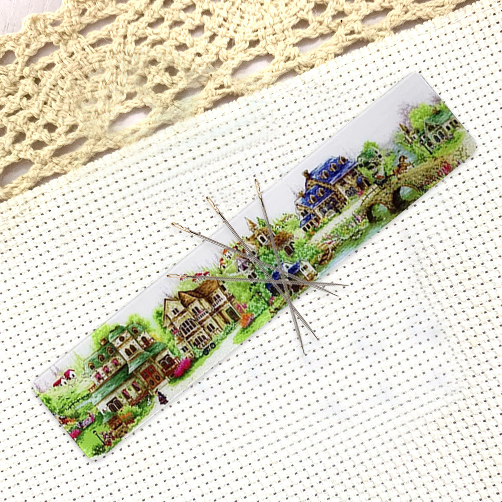 Acrylic European Town Cross Stitch Needle Minder Aesthetic Fridge Magnets