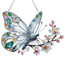 Load image into Gallery viewer, Acrylic Special Shape Butterfly Cherry Blossom Diamond Painting Hanging Pendant