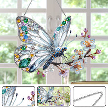 Load image into Gallery viewer, Acrylic Special Shape Butterfly Cherry Blossom Diamond Painting Hanging Pendant