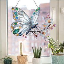 Load image into Gallery viewer, Acrylic Special Shape Butterfly Cherry Blossom Diamond Painting Hanging Pendant