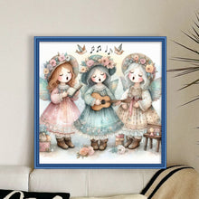 Load image into Gallery viewer, Huancan - Angel Choir Playing Guitar - 50*50CM 11CT 3 Stamped Cross Stitch