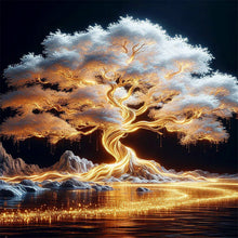 Load image into Gallery viewer, Golden Tree 30*30CM(Canvas) Full Round Drill Diamond Painting