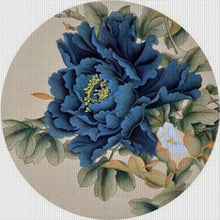 Load image into Gallery viewer, Yishu - Blue Peony - 40*40CM 11CT 3 Stamped Cross Stitch