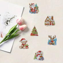 Load image into Gallery viewer, 6Pcs Acrylic Special Shape Christmas Tree Diamond Painting Fridge Magnet