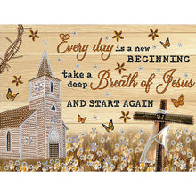 Load image into Gallery viewer, Cross Church (English) 30*40CM(Canvas) Partial Special Shaped Drill Diamond Painting