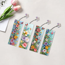 Load image into Gallery viewer, 4Pcs Special Shape Flower Diamond Painting Bookmark Art Projects for Book Lovers
