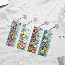 Load image into Gallery viewer, 4Pcs Special Shape Flower Diamond Painting Bookmark Art Projects for Book Lovers