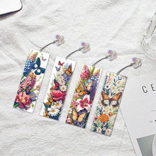 Load image into Gallery viewer, 4Pcs Special Shape Butterfly Flower Diamond Painting Bookmark Art Projects