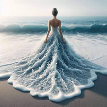 Load image into Gallery viewer, Sea Wave Pattern Dress (Back View) 40*40CM(Canvas) Full Round Drill Diamond Painting