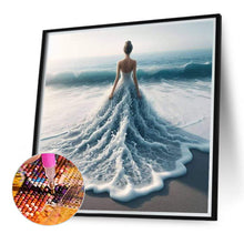 Load image into Gallery viewer, Sea Wave Pattern Dress (Back View) 40*40CM(Canvas) Full Round Drill Diamond Painting