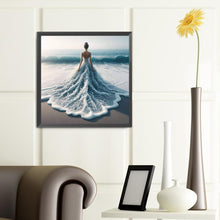 Load image into Gallery viewer, Sea Wave Pattern Dress (Back View) 40*40CM(Canvas) Full Round Drill Diamond Painting