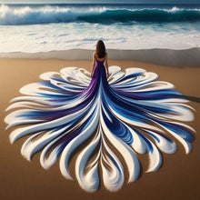 Load image into Gallery viewer, Seaside Floral Dress (Back View) 40*40CM(Canvas) Full Round Drill Diamond Painting