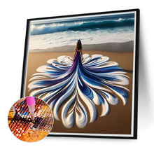 Load image into Gallery viewer, Seaside Floral Dress (Back View) 40*40CM(Canvas) Full Round Drill Diamond Painting
