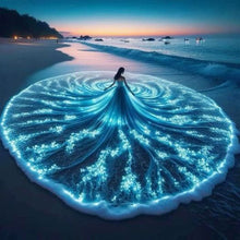 Load image into Gallery viewer, Fluorescent Floral Dress (Seaside) 40*40CM(Canvas) Full Round Drill Diamond Painting