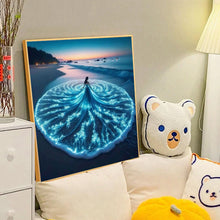 Load image into Gallery viewer, Fluorescent Floral Dress (Seaside) 40*40CM(Canvas) Full Round Drill Diamond Painting