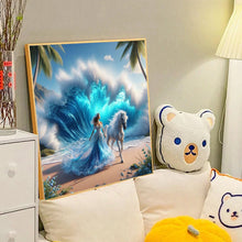 Load image into Gallery viewer, Seaside Girl With Waves 40*40CM(Canvas) Full Round Drill Diamond Painting