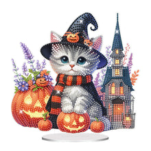 Load image into Gallery viewer, Acrylic Halloween Cat Diamond Painting Desktop Decorations for Home Office Decor