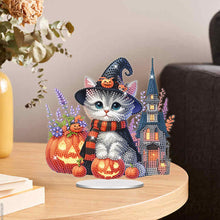 Load image into Gallery viewer, Acrylic Halloween Cat Diamond Painting Desktop Decorations for Home Office Decor