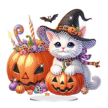 Load image into Gallery viewer, Acrylic Halloween Cat Diamond Painting Desktop Decorations for Home Office Decor