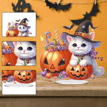 Load image into Gallery viewer, Acrylic Halloween Cat Diamond Painting Desktop Decorations for Home Office Decor