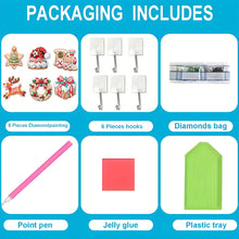 Load image into Gallery viewer, 6Pcs Acrylic Christmas Donuts Diamond Art Craft Wall Hooks Gift DIY Crafts Decor