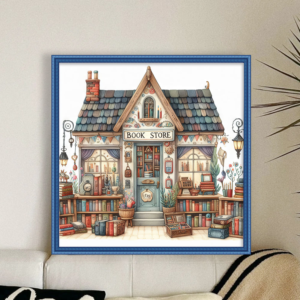 Bookstore - Full 11CT Stamped Cross Stitch 50x50CM - Yishu