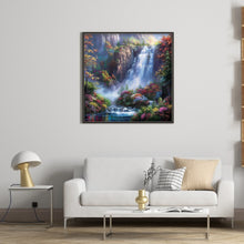 Load image into Gallery viewer, Mountain And Waterfall Scenery 50*50CM(Canvas) Full Round Drill Diamond Painting