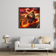 Load image into Gallery viewer, Skeleton Cowboy Riding A Motorcycle 50*50CM(Canvas) Full Round Drill Diamond Painting