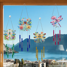 Load image into Gallery viewer, 4Pcs Dragonfly Diamond Wind Chime Double Sided Acrylic DIY Wind Chime Handicraft