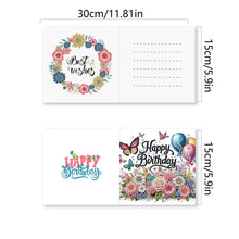 Load image into Gallery viewer, 4PCS DIY Diamond Art Greeting Cards for Festivals and Celebrations (Birthday )