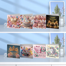 Load image into Gallery viewer, 8PCS DIY Diamond Art Greeting Cards for Festivals and Celebrations (Birthday)