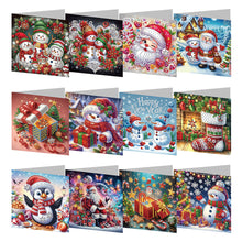 Load image into Gallery viewer, 12PCS DIY Diamond Art Greeting Cards for Festivals and Celebrations (Christmas)